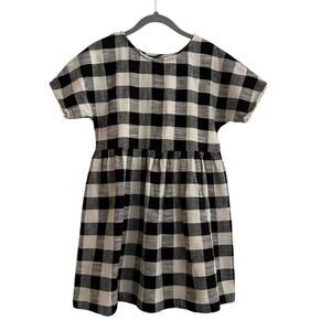 Zara black gingham linen dress
